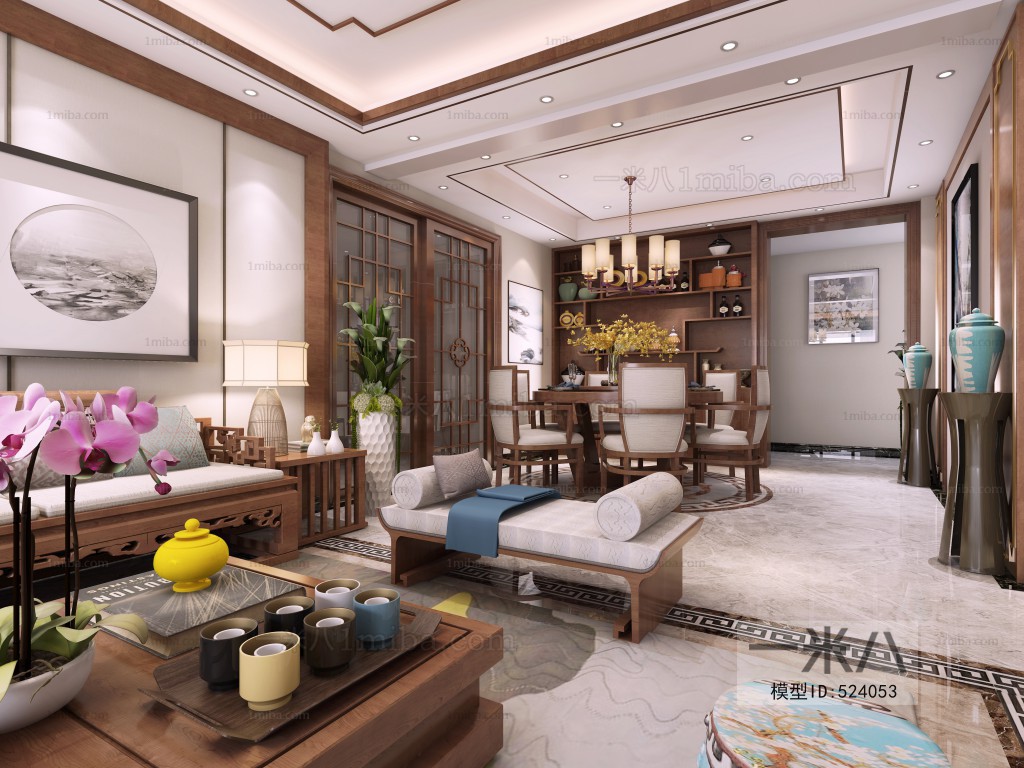 New Chinese Style A Living Room