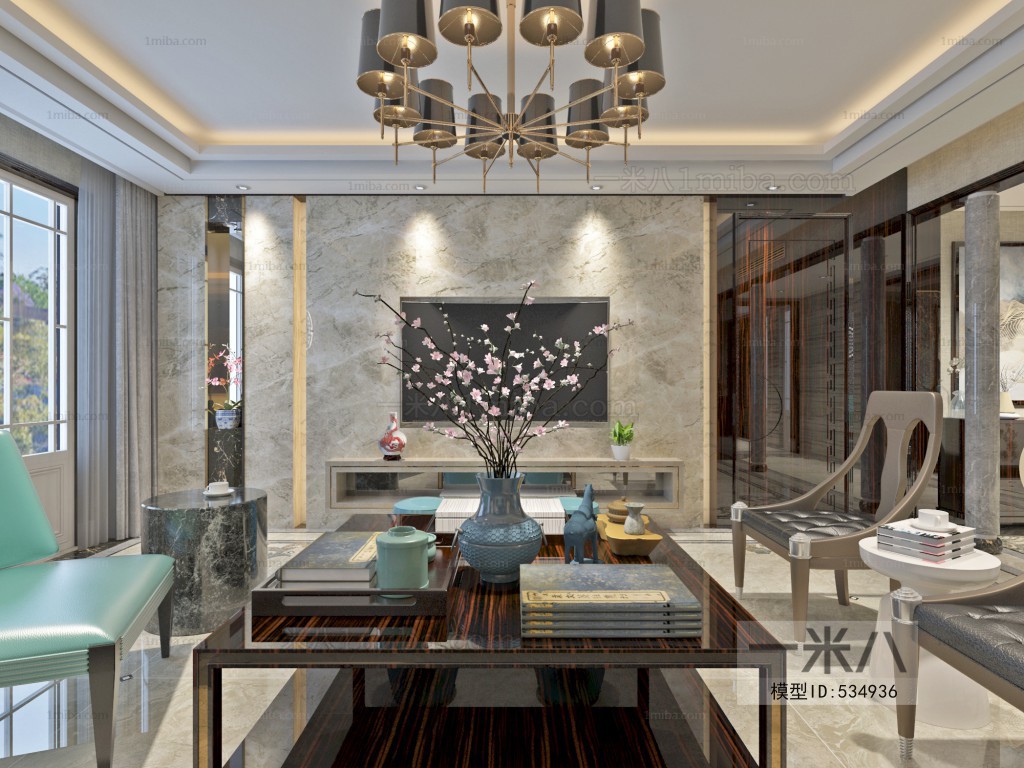 New Chinese Style A Living Room