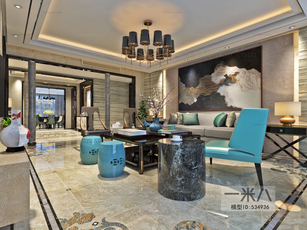 New Chinese Style A Living Room