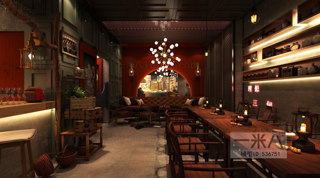 New Chinese Style Retro Style Bar