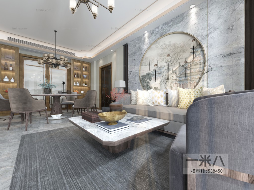 New Chinese Style A Living Room