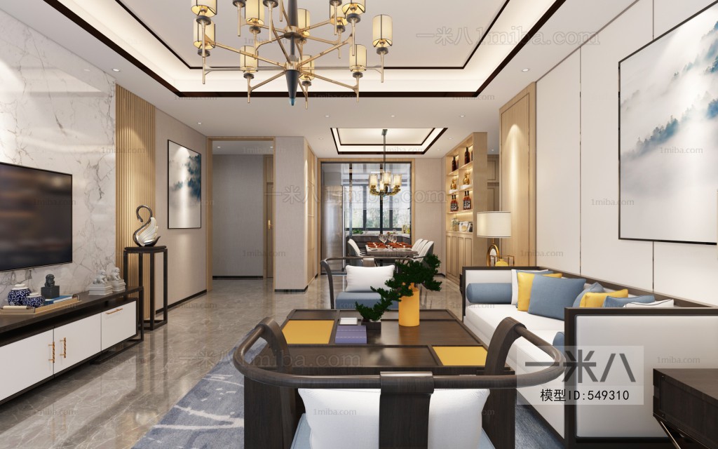 New Chinese Style A Living Room