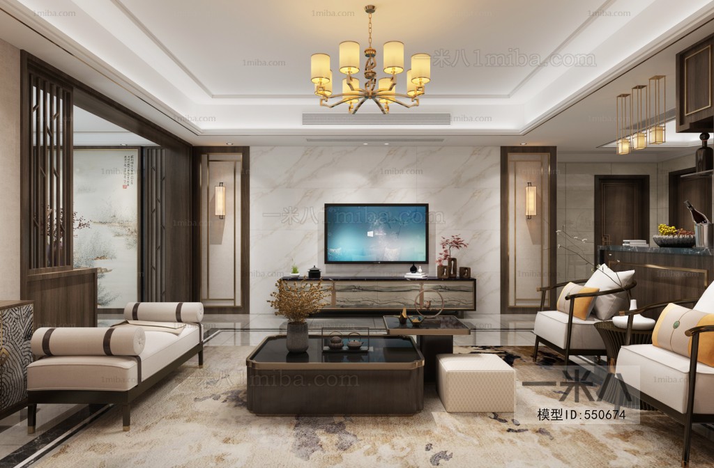 New Chinese Style A Living Room