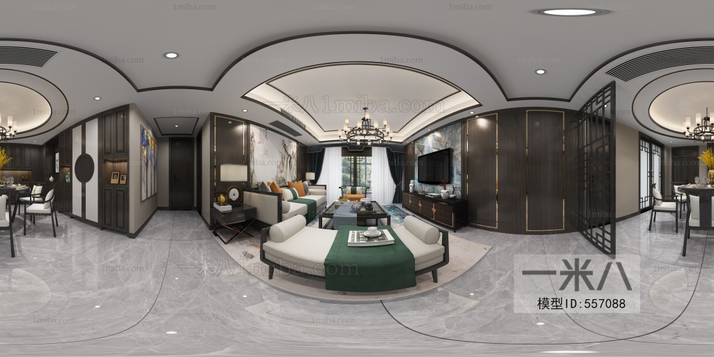 New Chinese Style A Living Room