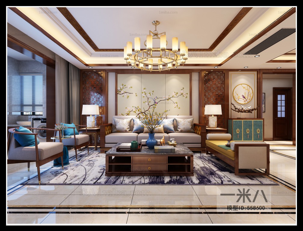 New Chinese Style A Living Room