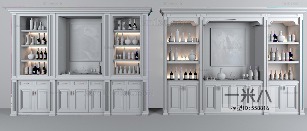 Simple European Style Wine Cabinet