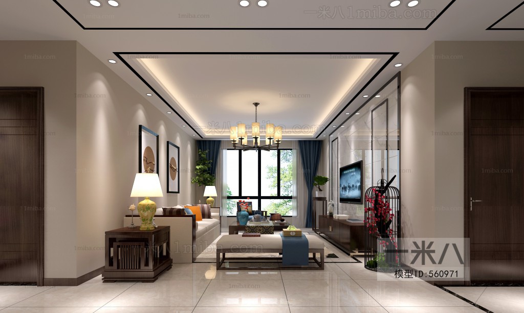 New Chinese Style A Living Room