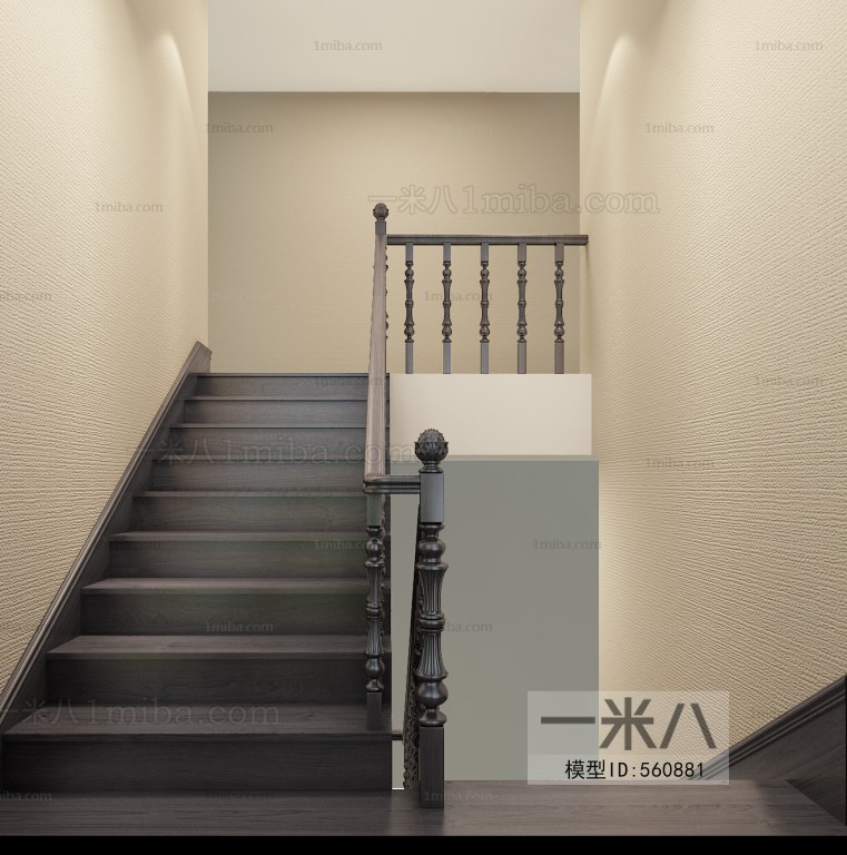 Simple European Style Stairwell