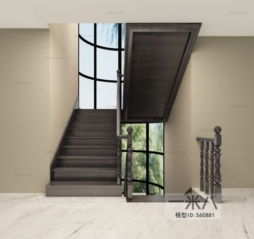 Simple European Style Stairwell