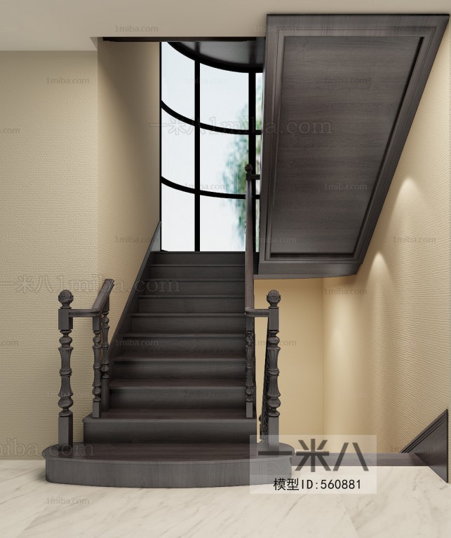 Simple European Style Stairwell