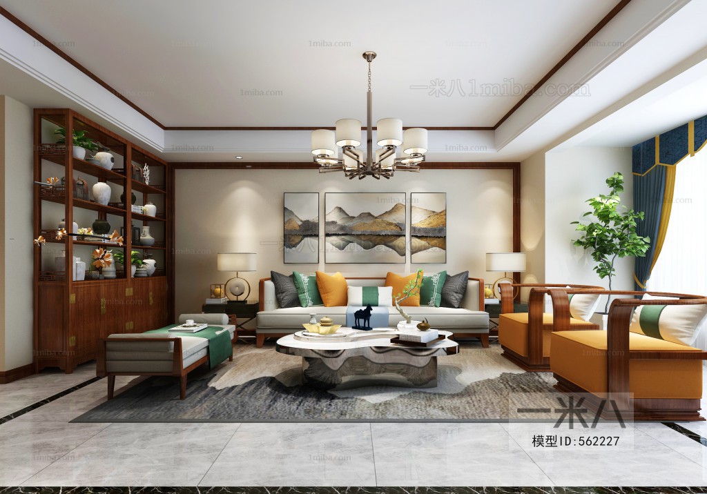 New Chinese Style A Living Room