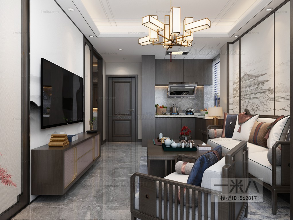 New Chinese Style A Living Room