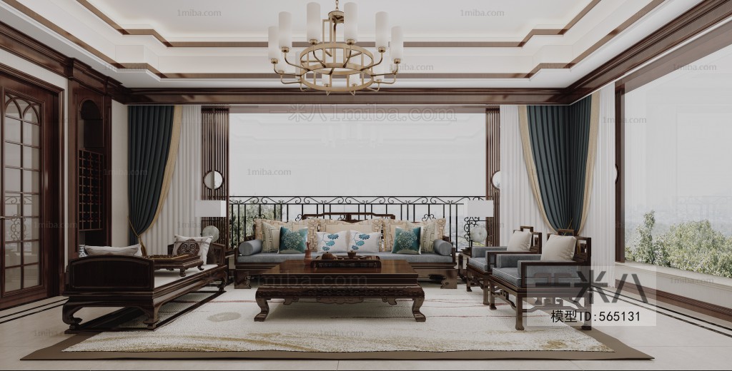 New Chinese Style A Living Room