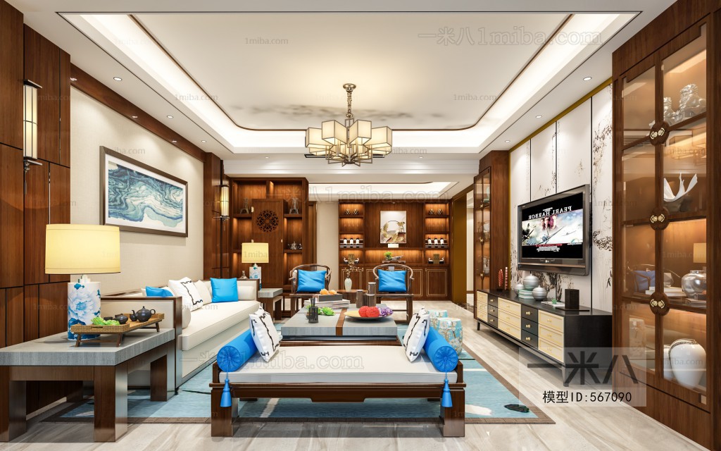 New Chinese Style A Living Room