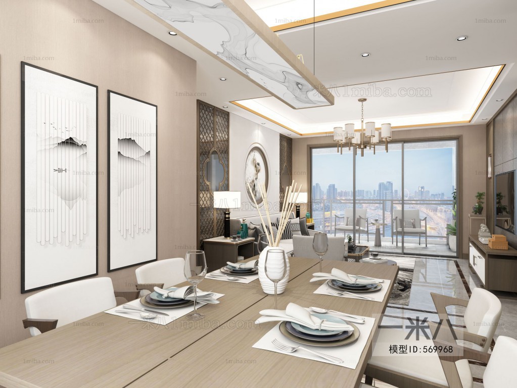 New Chinese Style A Living Room