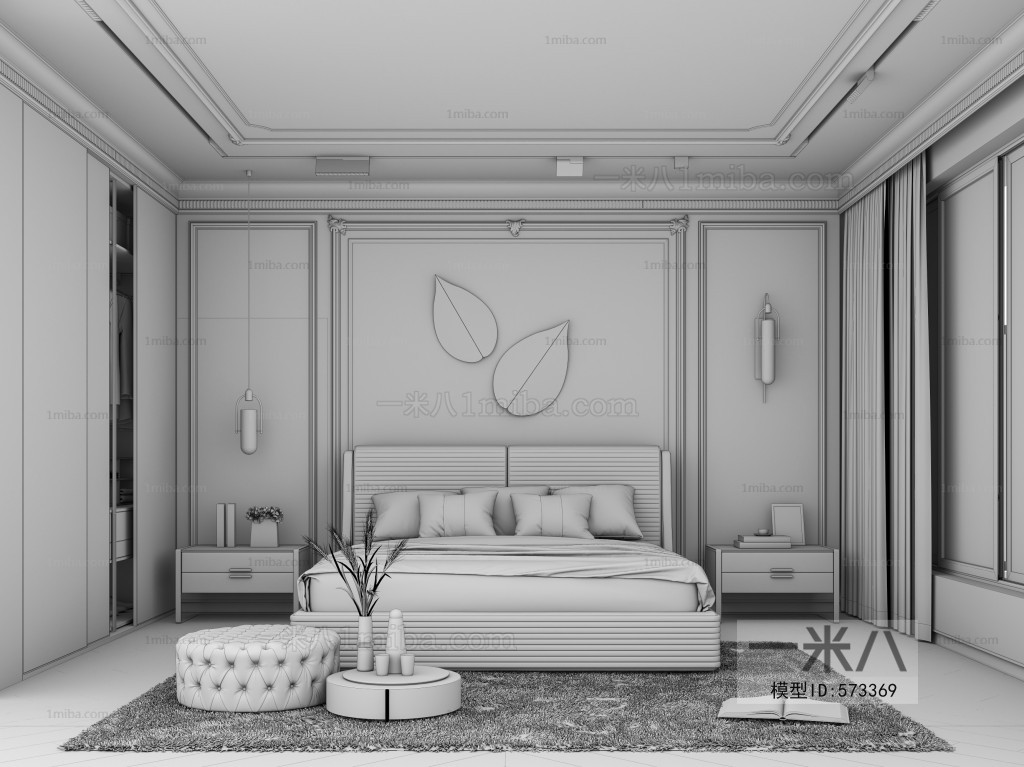 Simple European Style Bedroom