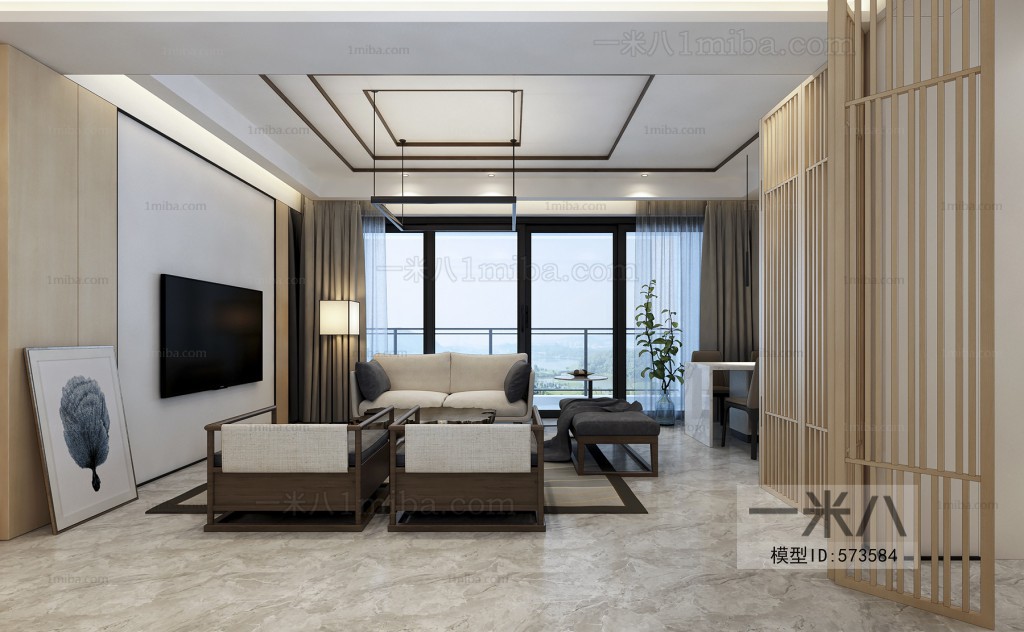 New Chinese Style A Living Room