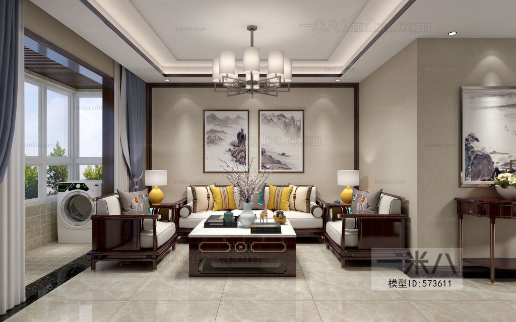 New Chinese Style A Living Room