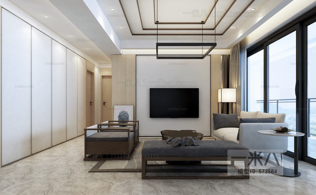 New Chinese Style A Living Room