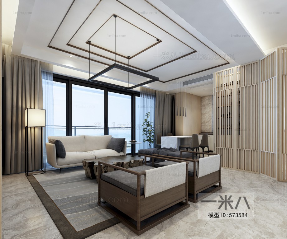 New Chinese Style A Living Room