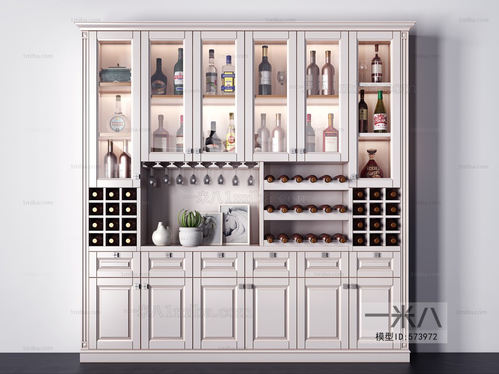 Simple European Style Wine Cabinet