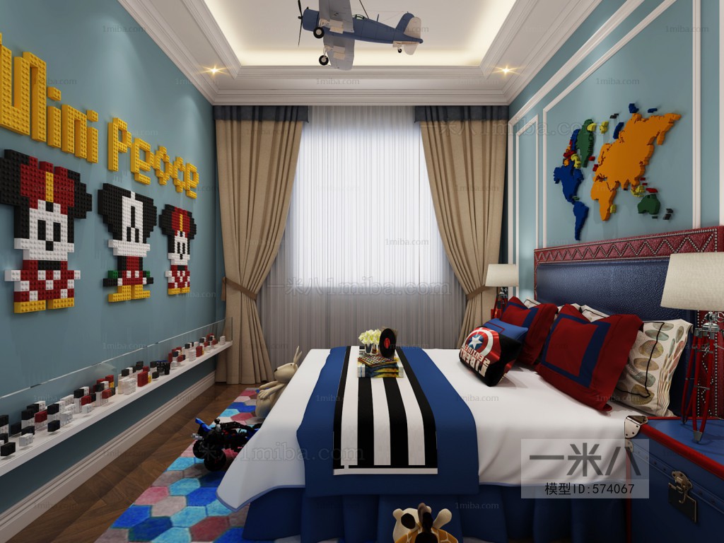 Simple European Style Boy's Room And Son's Room