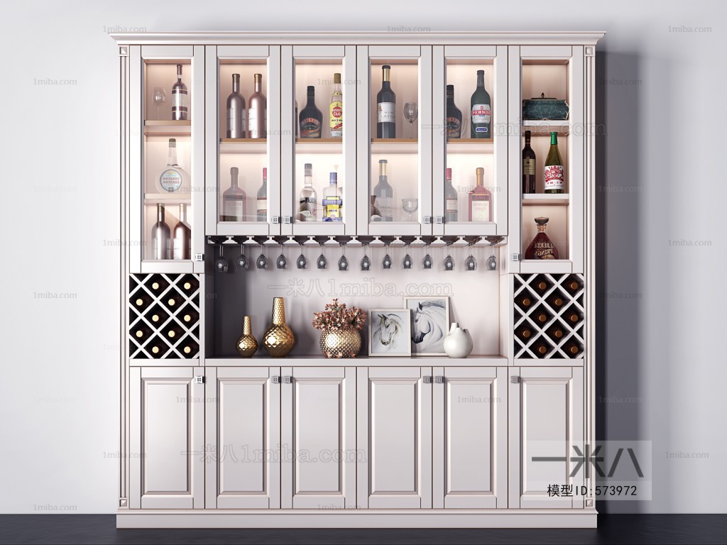 Simple European Style Wine Cabinet