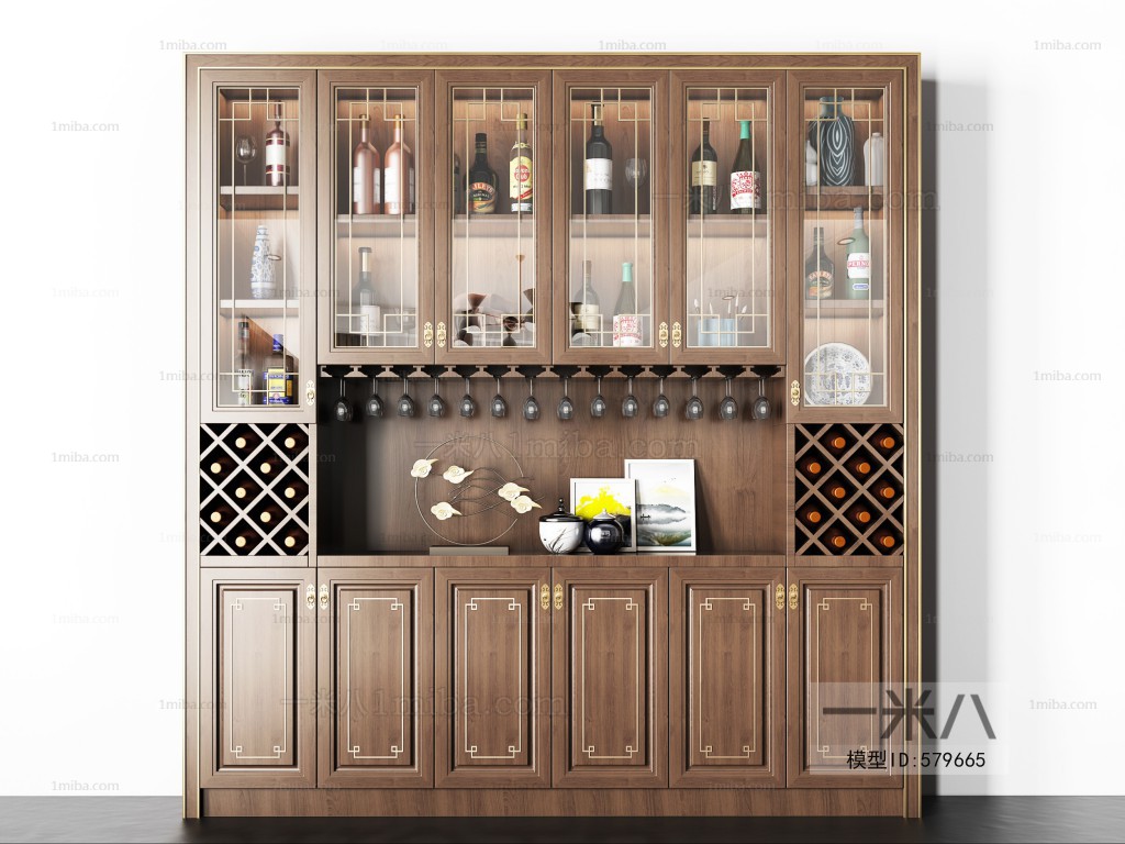 New Chinese Style Wine Cabinet