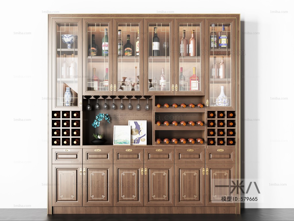 New Chinese Style Wine Cabinet