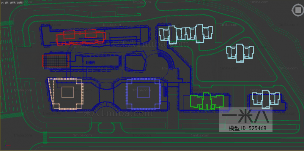 Simple European Style Architectural Bird's-eye View Planning