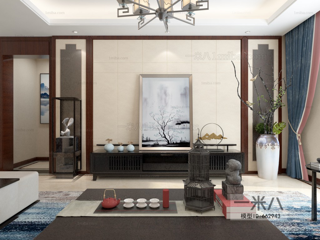 New Chinese Style A Living Room