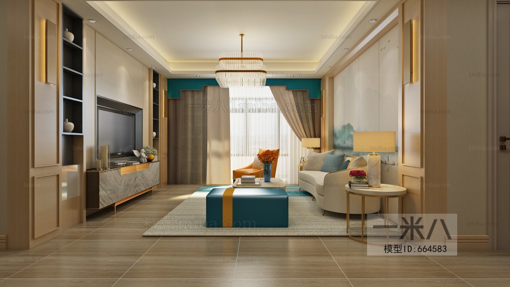 New Chinese Style A Living Room