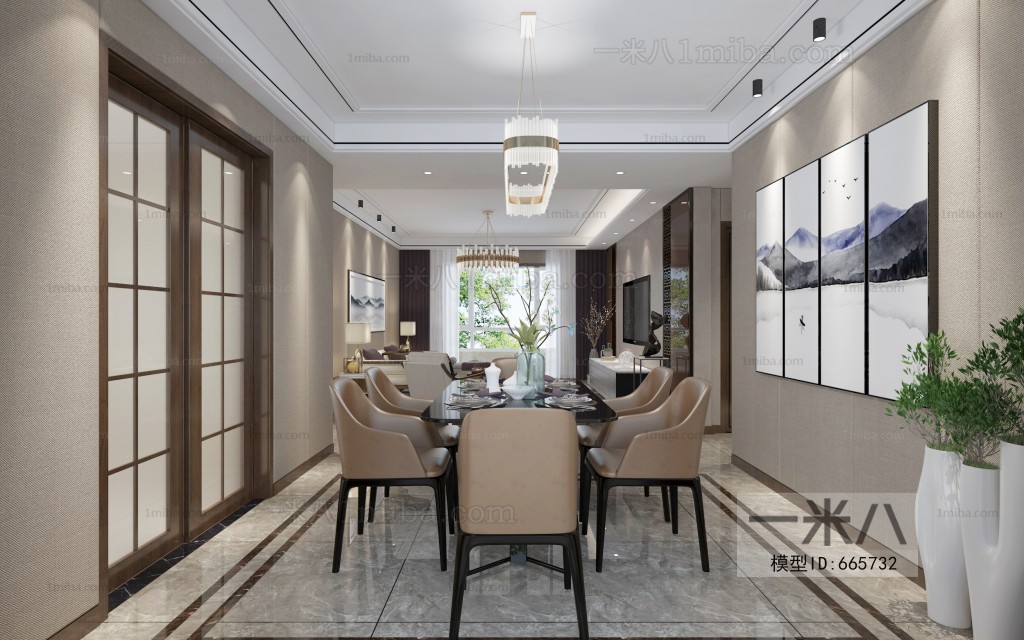 New Chinese Style A Living Room