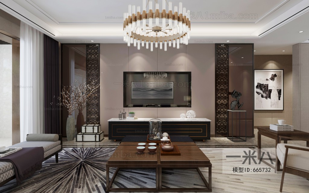 New Chinese Style A Living Room