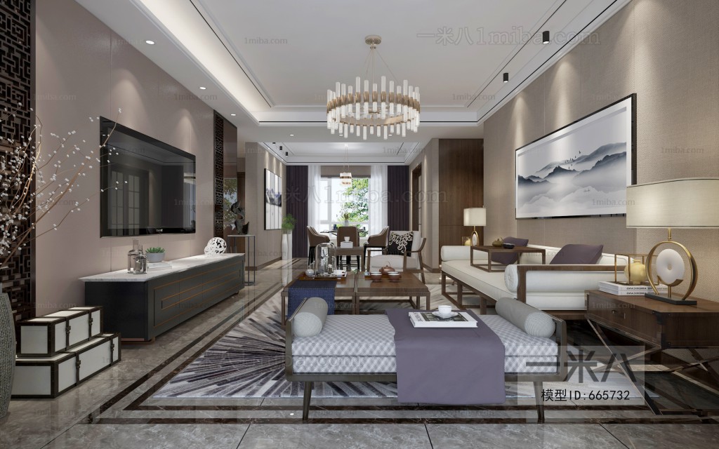 New Chinese Style A Living Room