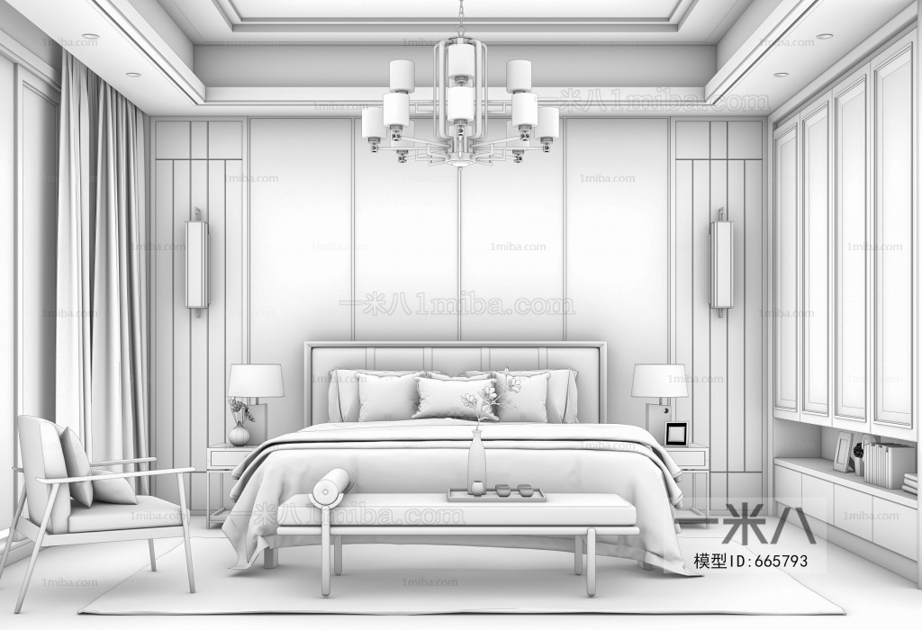 New Chinese Style Bedroom