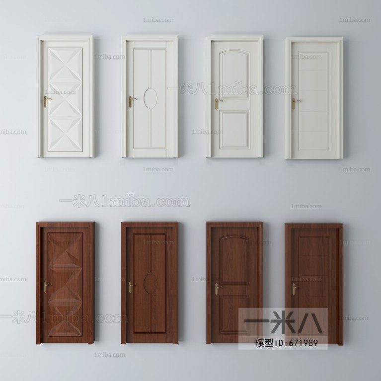 Simple European Style Single Door