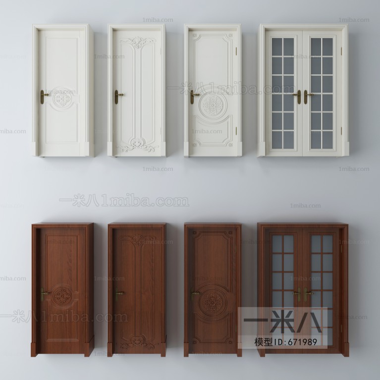 Simple European Style Single Door