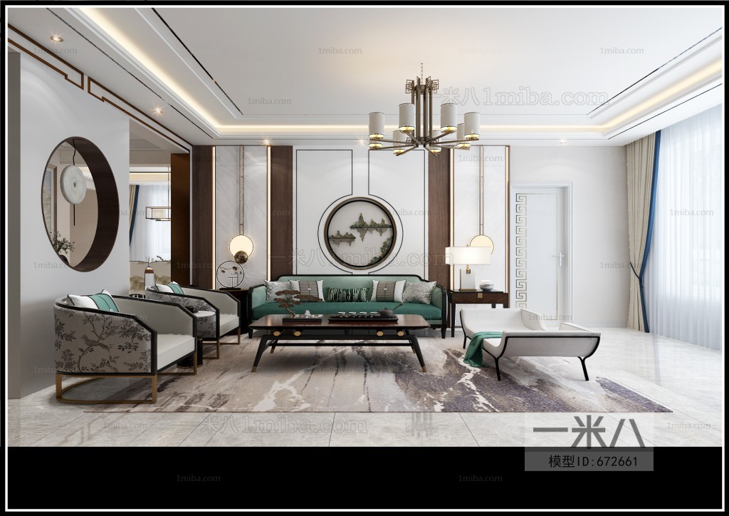 New Chinese Style A Living Room