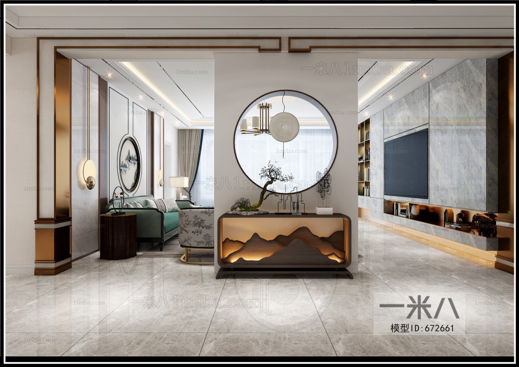 New Chinese Style A Living Room