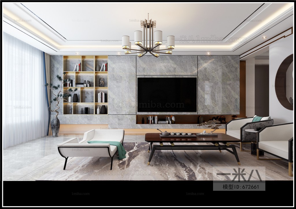 New Chinese Style A Living Room