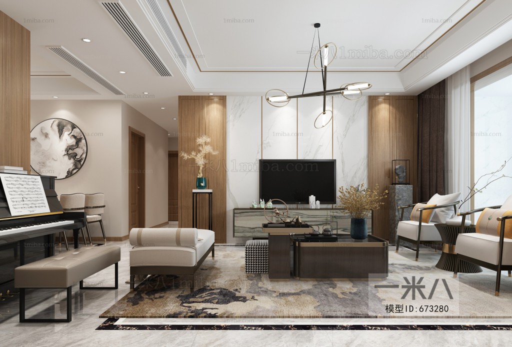 New Chinese Style A Living Room