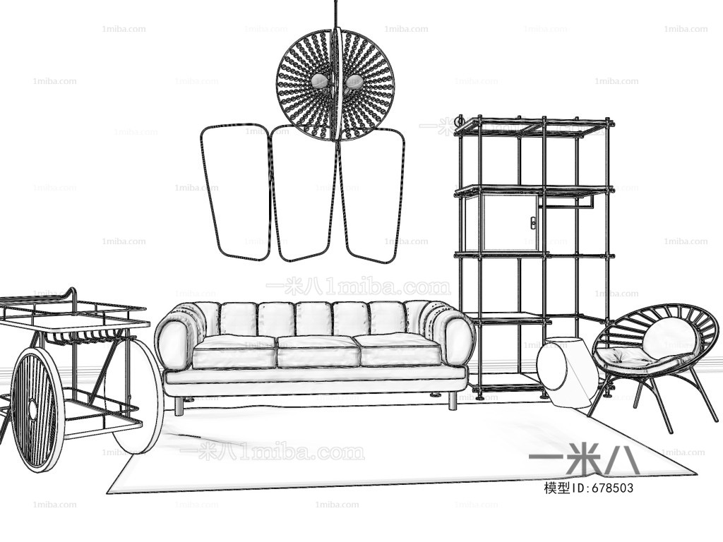 Industrial Style Sofa Combination