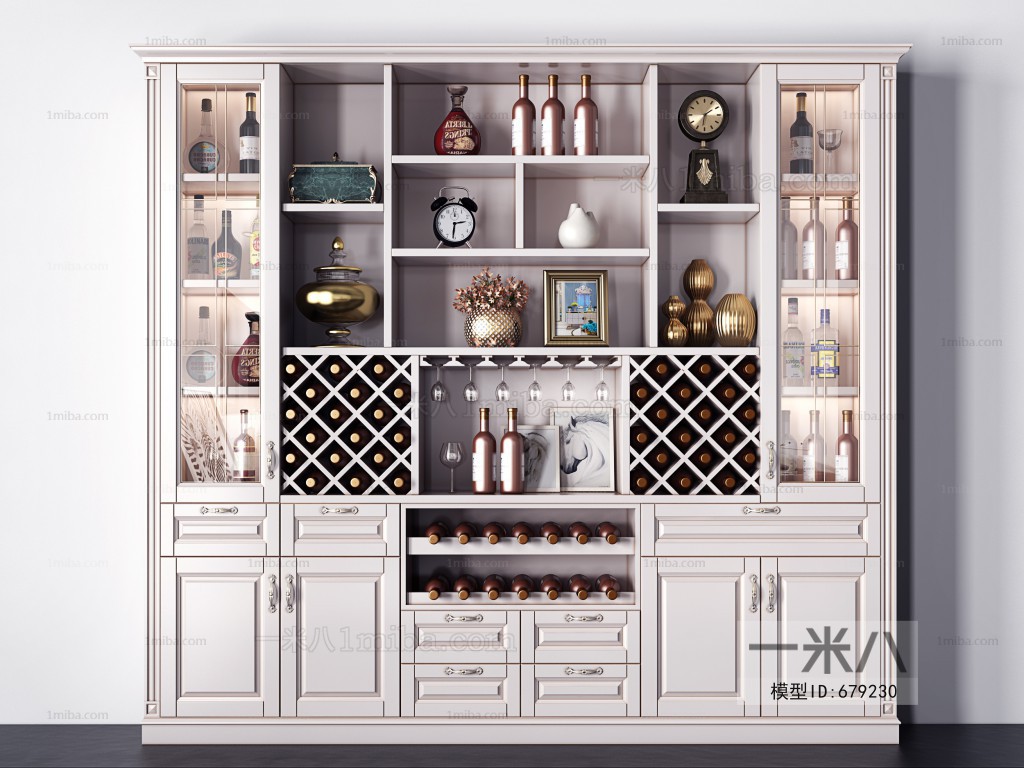 Simple European Style Wine Cabinet