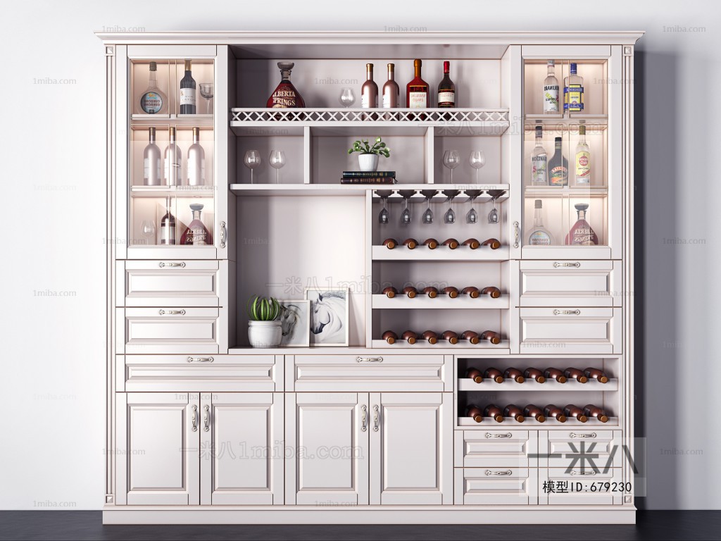 Simple European Style Wine Cabinet