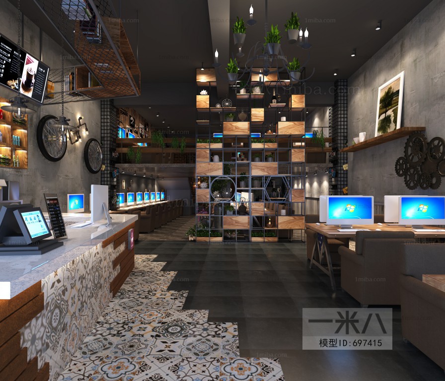 Industrial Style Internet Cafe