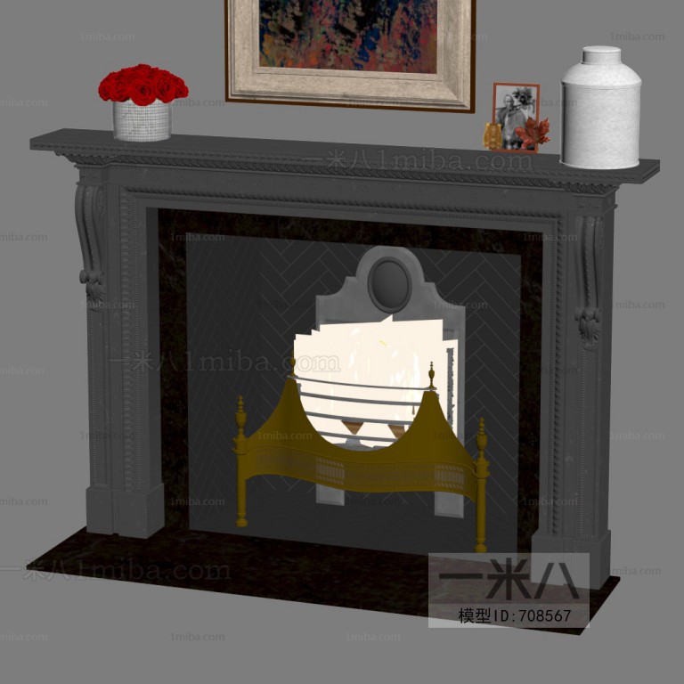 Simple European Style Fireplace