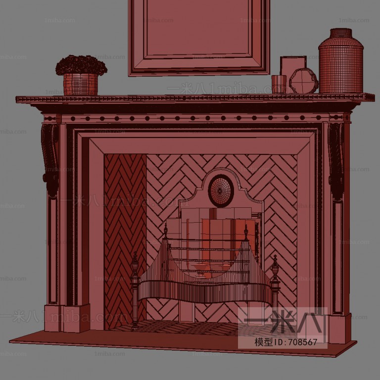 Simple European Style Fireplace