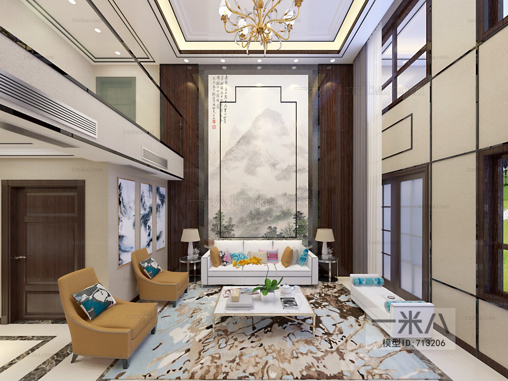 New Chinese Style A Living Room