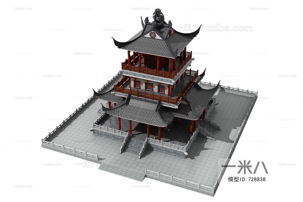 中式古建筑寺庙舍利殿